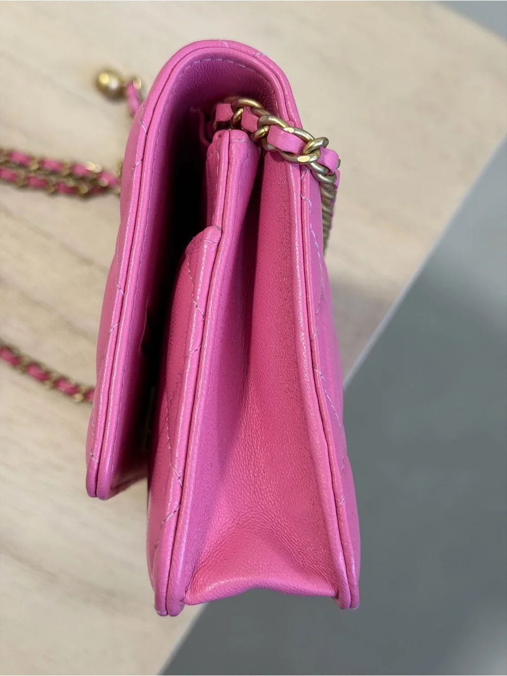 CHANEL Pearl Crush Wallet on Chain Lambskin